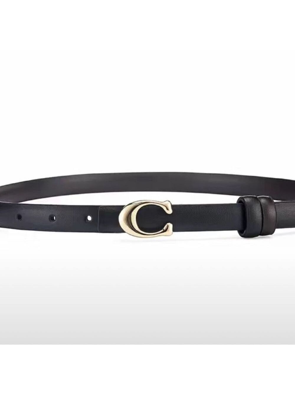 Big letter C classic buckle black belt - Picture 9 of 16
